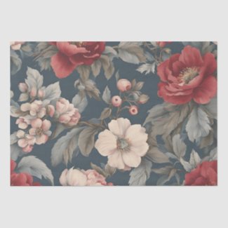 Rose Floral on Spruce