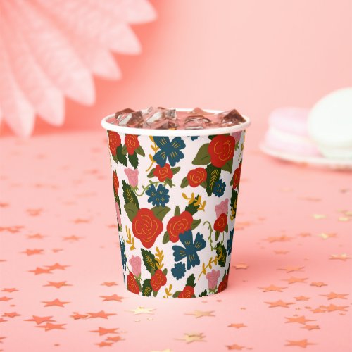 Rose Floral Patch Paper Cups