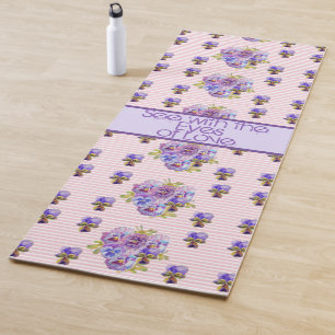 Rose Floral Pattern Pink See With the Eyes of Love Yoga Mat