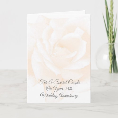 Rose Floral Personalised 25th Wedding Anniversary Card