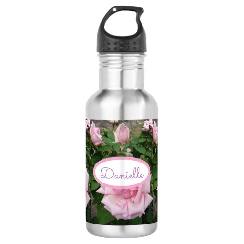 Rose Floral Roses Vintage Garden Womans Pink Girls Stainless Steel Water Bottle
