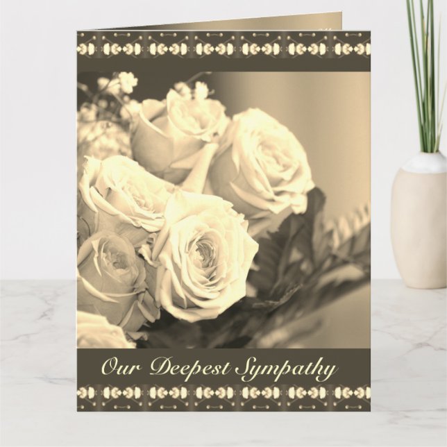 Rose Floral Sympathy Card (Front)