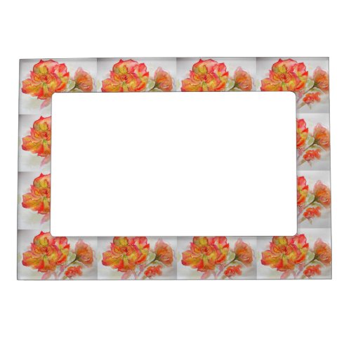 Rose Floral Watercolour Orange Follow Your Joy Mag Magnetic Frame