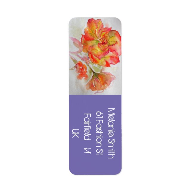 Rose Floral Watercolour Orange Follow Your Joy Not Label (Front)