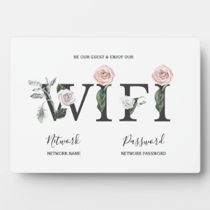 Rose Floral WIFI Guest Password Plaque
