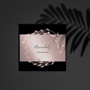 Rose Floral Wreath Elegant Event Planner Square Business Card