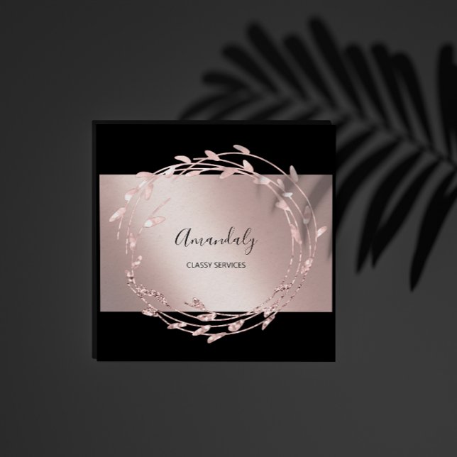 Rose Floral Wreath Elegant Event Planner Square Business Card (Creator Uploaded)
