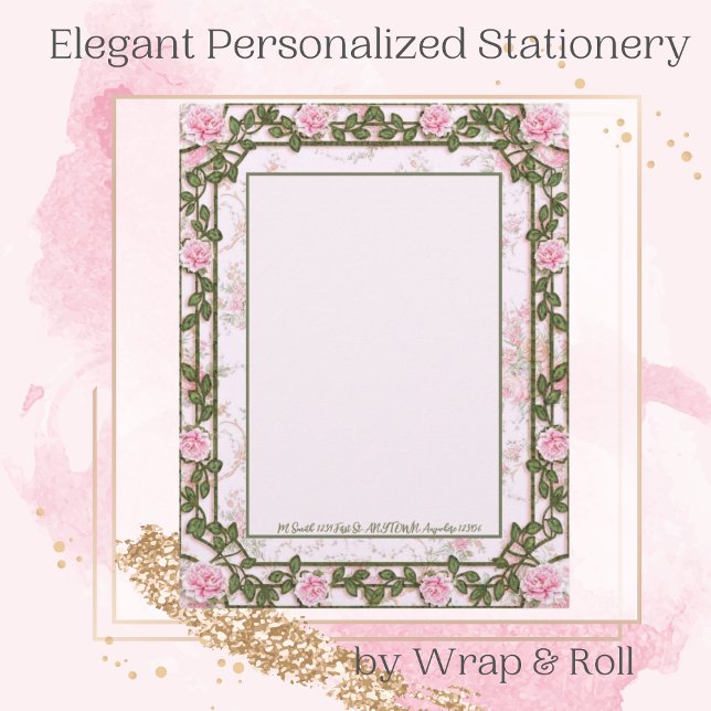 Rose Florals Personalized Letterhead (Creator Uploaded)