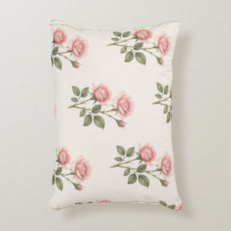 Rose flower Art, June Birth Flower Print Accent Pillow
