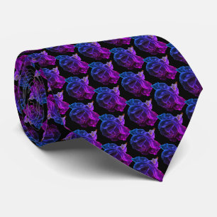 Rose Flower Art Pattern Neck Tie