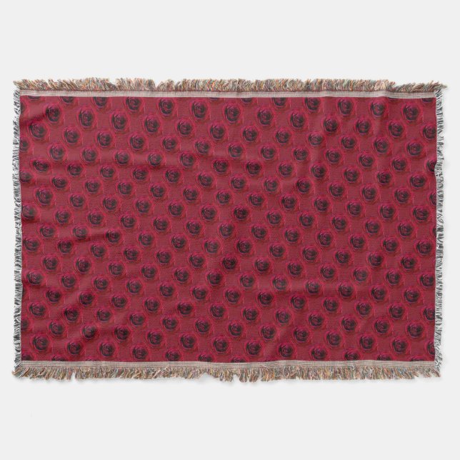 Rose Flower Blanket Red Roses Throw Blankets Gifts (Front)