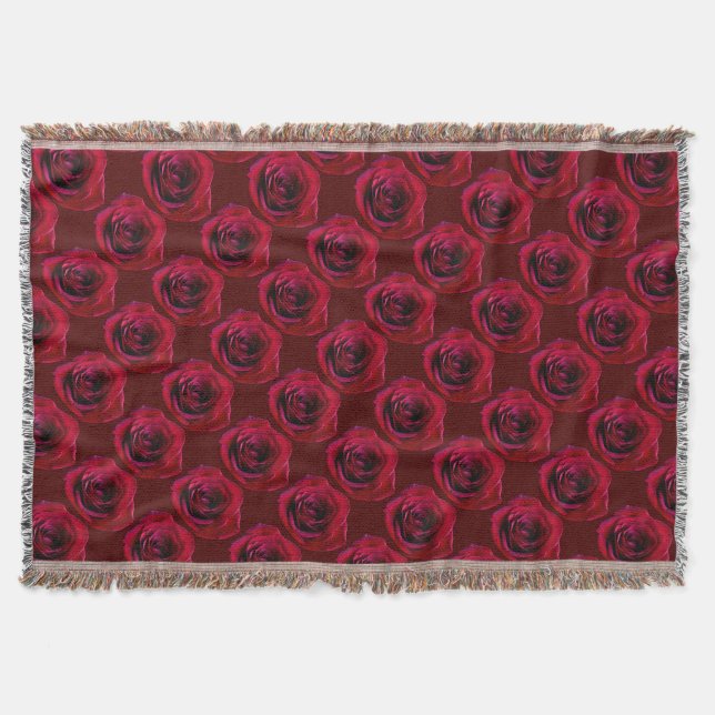 Rose Flower Blanket Red Roses Throw Blankets Gifts (Front)
