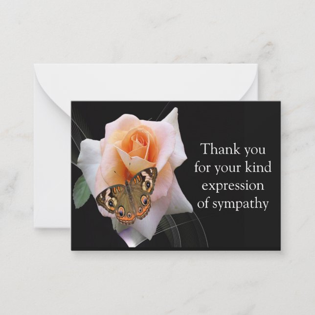 Rose Flower Blossom After Funeral Thank You Cards (Front)