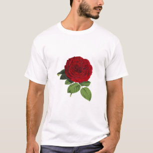 Rose Flower Blossoms Red Green Isolated Vintage T-Shirt