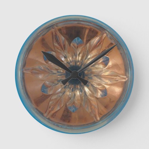 Ros Flower Blue Wall Clock