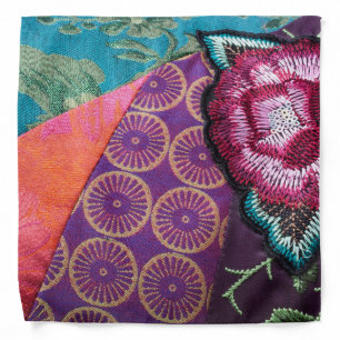 Rose flower boho colorful tapestry bandana