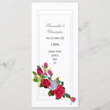 Rose Flower Bouquet Church Wedding Program by personalized_wedding at Zazzle