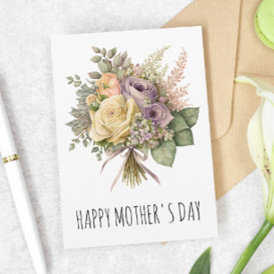 Rose Flower Bouquet Mother's day Card
