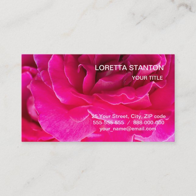 Rose flower business card (Front)