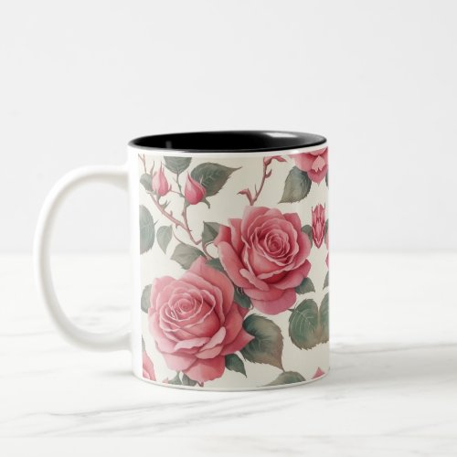 Rose flower coffee mug