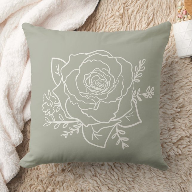  Rose Flower Custom Background Colors Modern  Throw Pillow (Blanket)