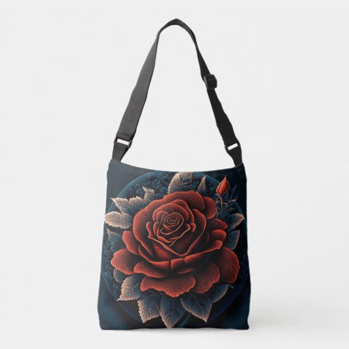 Rose Flower Digital Art Isolated Crossbody Bag
