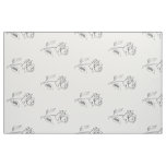 Rose Flower Drawing Floral Fabric