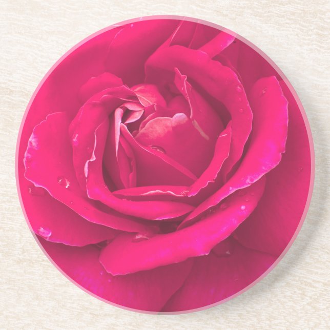 Rose flower drink coaster (Front)