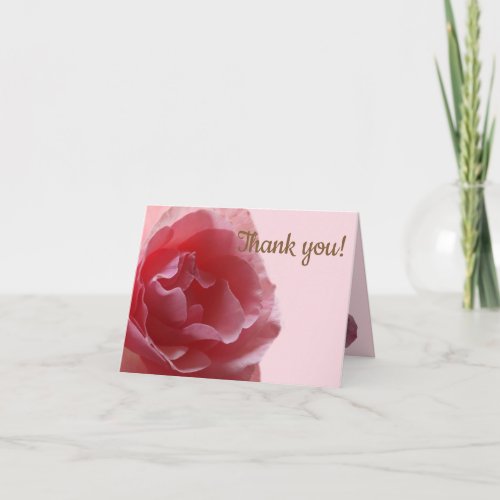 Rose flower Feminine  Photo Thank you  card