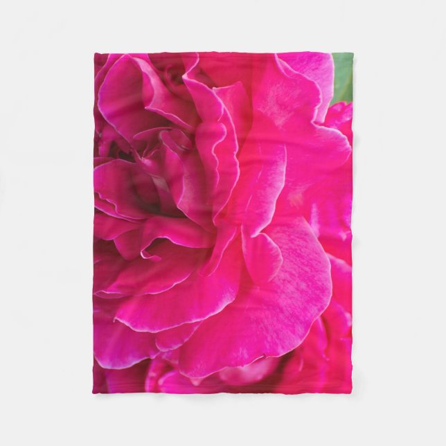Rose flower fleece blanket (Front)