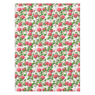 Rose Flower Floral Foliage Pattern Tablecloth
