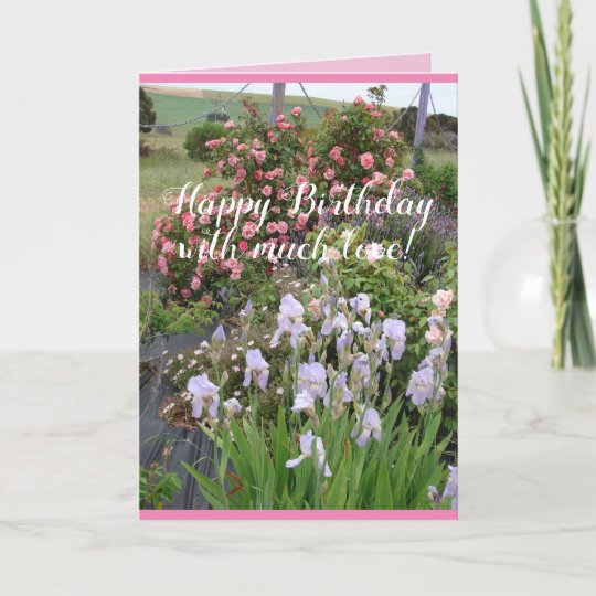 Rose Flower Garden floral Happy Birthday Card | Zazzle.com