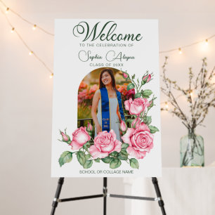 Rose Flower Garden Photo Graduation Welcome Foam Board
