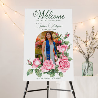 Rose Flower Garden Photo Graduation Welcome Foam Board