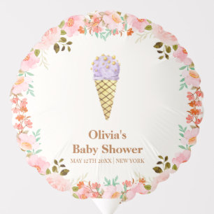 Rose Flower Garden Scoop Ice Cream Baby Shower Balloon