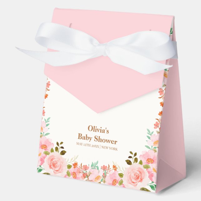Rose Flower Garden Scoop Ice Cream Baby Shower  Favor Boxes (Front)