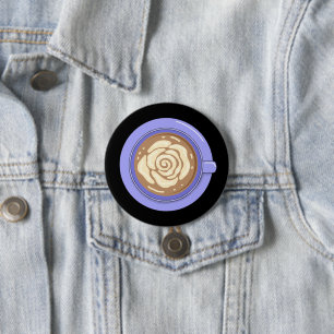 Rose Flower Latte Button