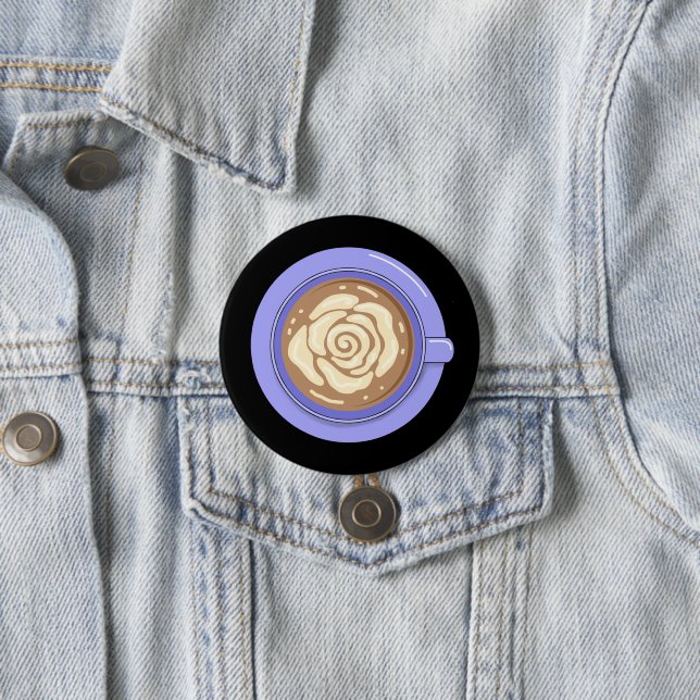 Rose Flower Latte  Button (In Situ)