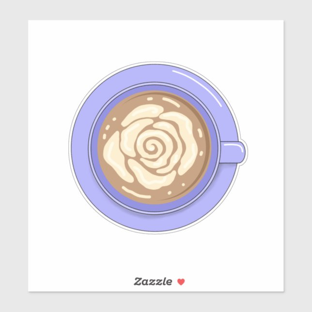 Rose Flower Latte Sticker (Sheet)