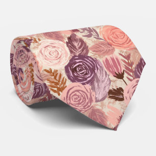 Rose Flower Menswear Vineyard Wedding Neck Tie