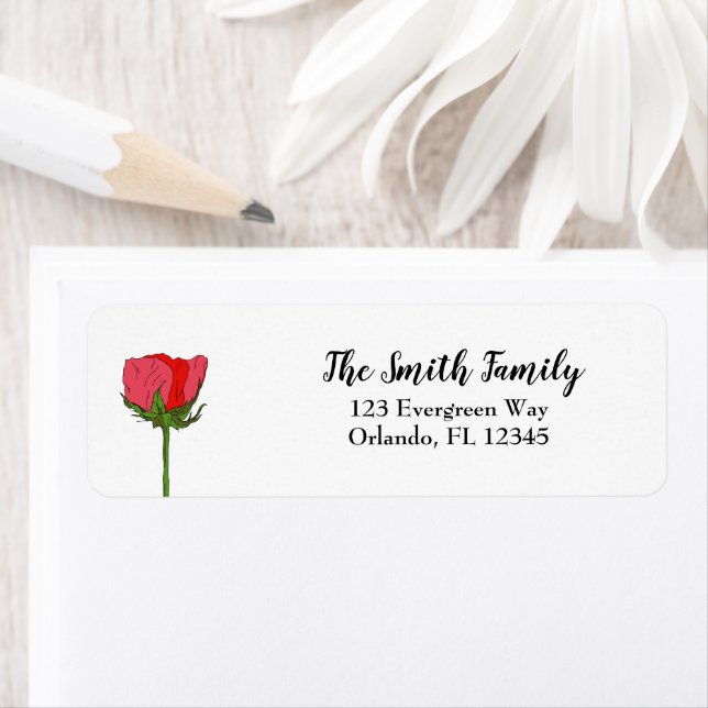 Rose Flower Painting Illustration Label (Insitu)