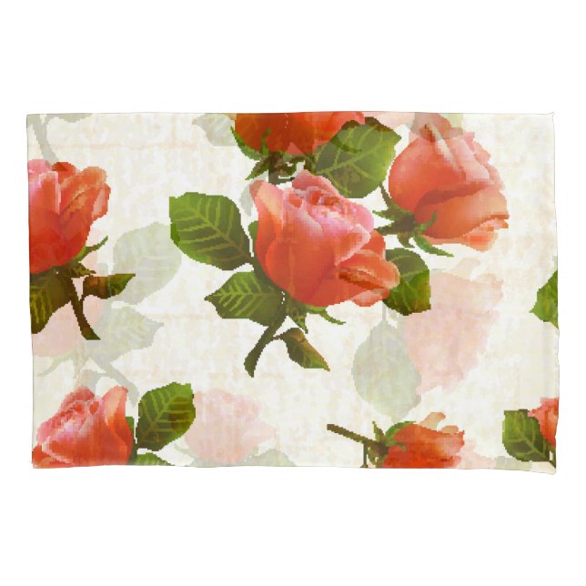 Rose flower pattern, vintage background. pillow case (Front)