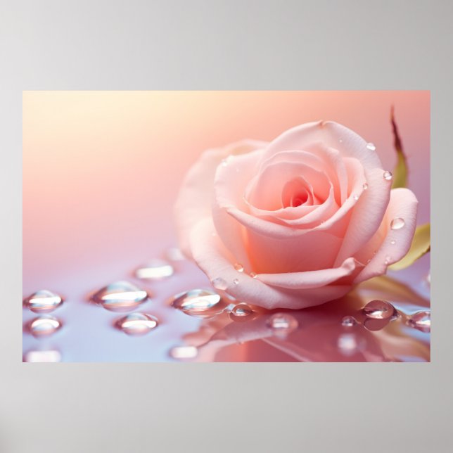 Rose Flower Petal Nature Serene Tranquil Poster (Front)