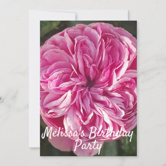 Rose Flower Pink Birthday Childs Girls Invitation (Front)