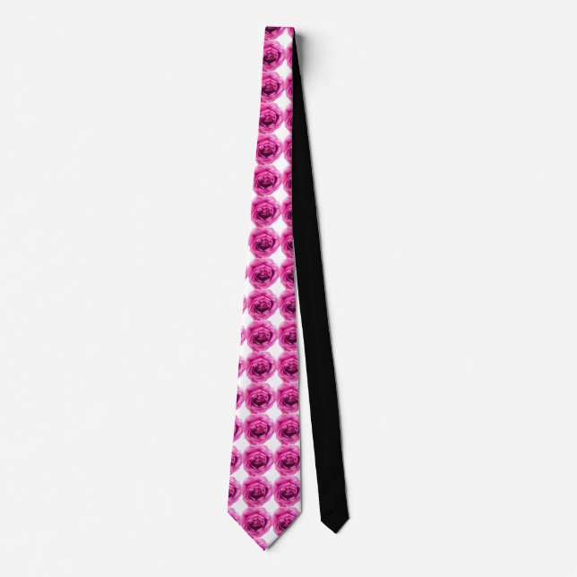 Rose Flower Pink Neck Tie (Front)