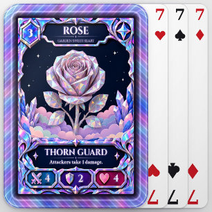 Rose Flower, Rainbow Foil Art Poker Cards