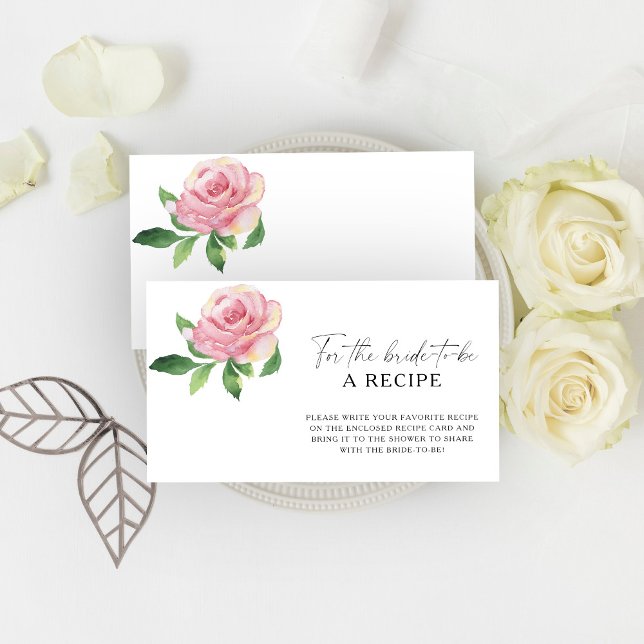Rose Flower - Recipe for the bride to be Enclosure Card (Creator Uploaded)