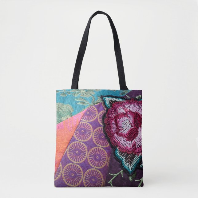 Rose flower tapestry tote bag (Front)