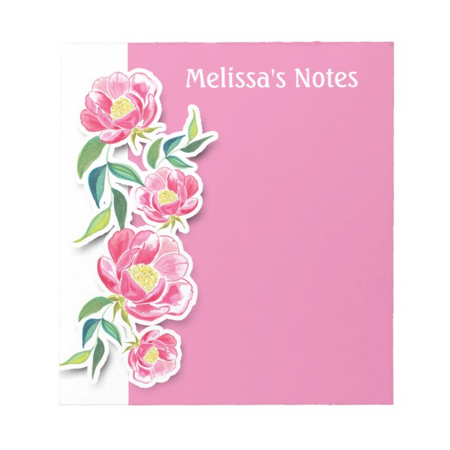 Rose flower teachers desk watercolor notepad (Front)