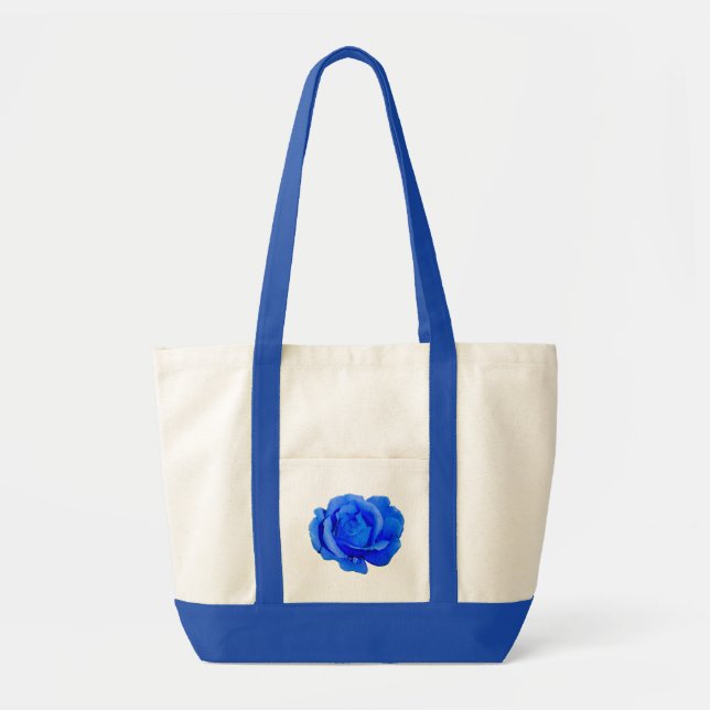 Rose Flower Tote Bag Blue Rose Beach Bags (Front)